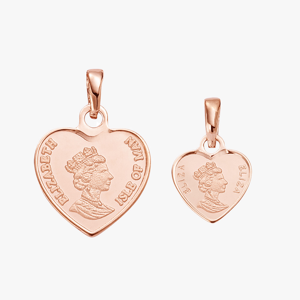 14K 18K 엘리자베스 하트코인 펜던트 - 준주얼리